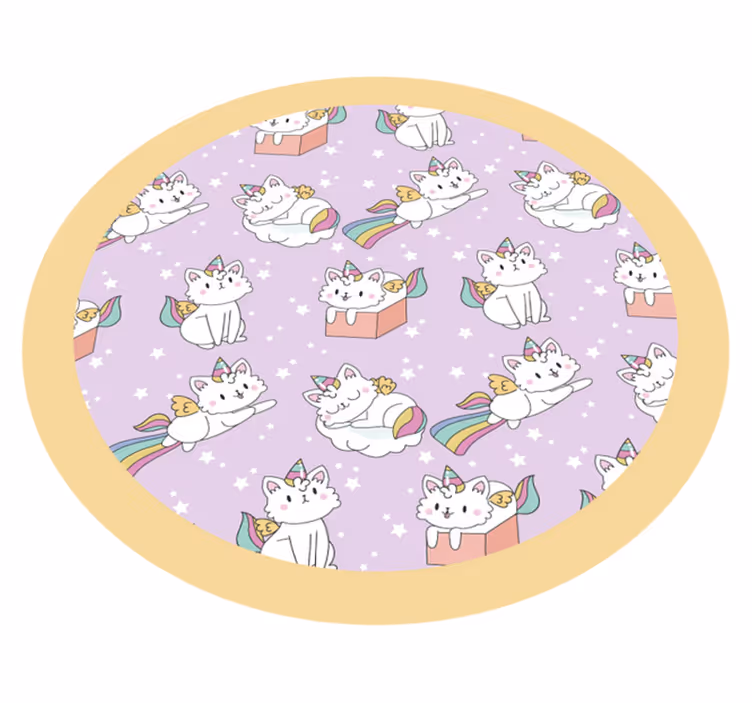 Baby katt enhjørning vinylteppe - Tenstickers