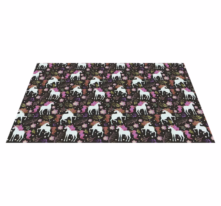 Lekent enhjørning motiv Vinyl teppe flere barn - Tenstickers