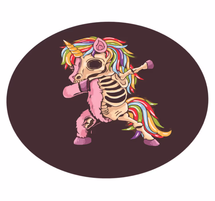 Enhjørning zombie dabbing halloween vinyl teppe - Tenstickers