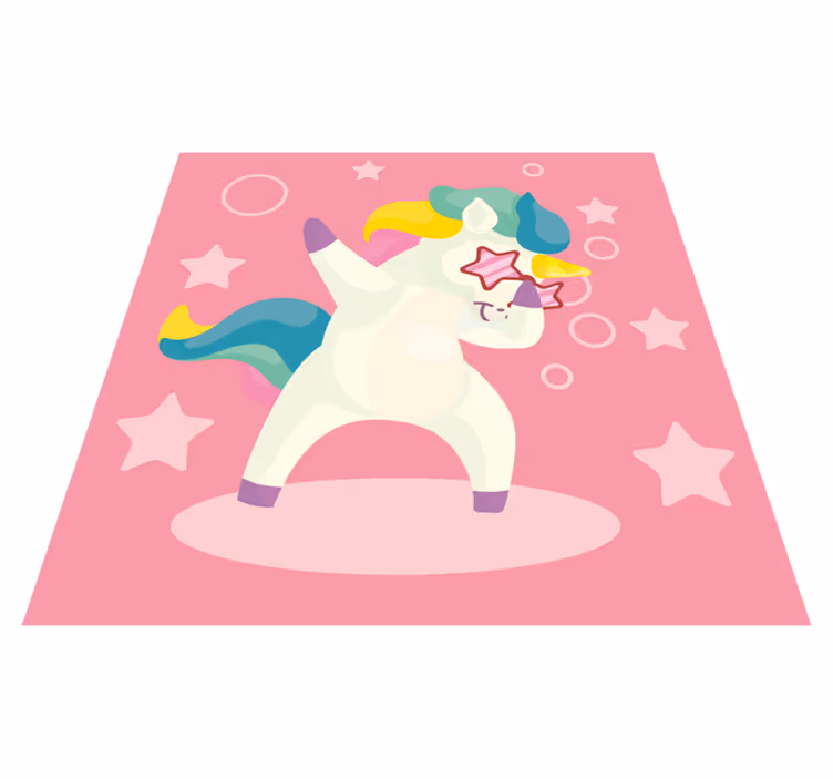 Dansende enhjørningsmagi vinyl teppe spedbarn - Tenstickers