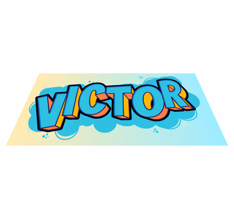 3d tilpasses navn vinylteppe - Tenstickers