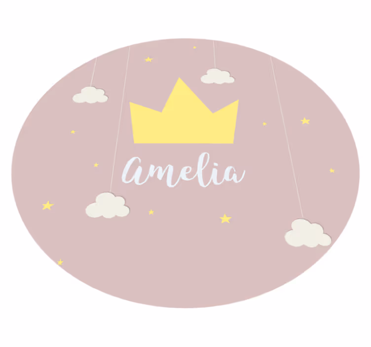 Tilpasset prinsesse krone vinylmatte - Tenstickers