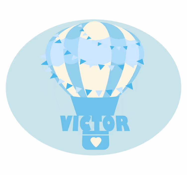 Tilpassbar ballong vinyl teppe med navn - Tenstickers
