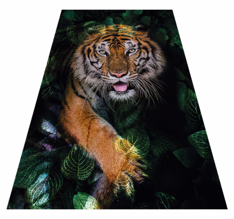 Villskap av et tiger soveroms vinylteppe - Tenstickers