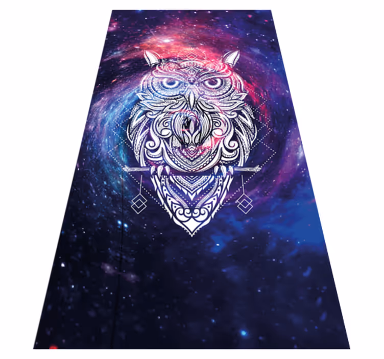 Kosmisk ugle illustrasjon vinyl teppe dyr - Tenstickers