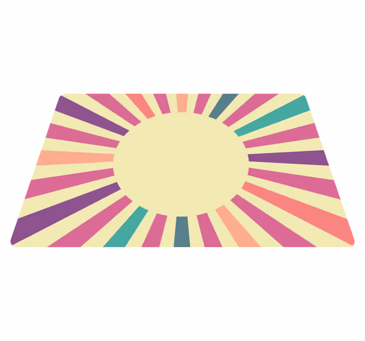 Design av utstrålende linjer vinyl teppe geometrisk - Tenstickers