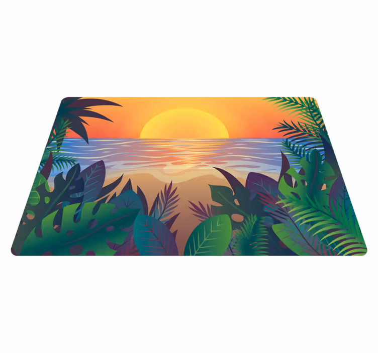 Retro sol strand natur vinylteppe - Tenstickers