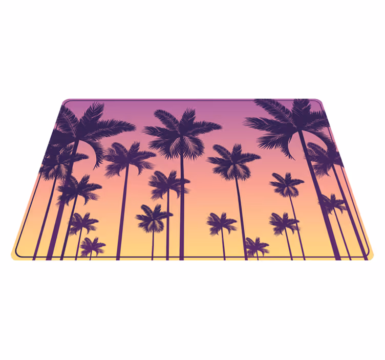 Solnedgang palmer natur vinylteppe - Tenstickers