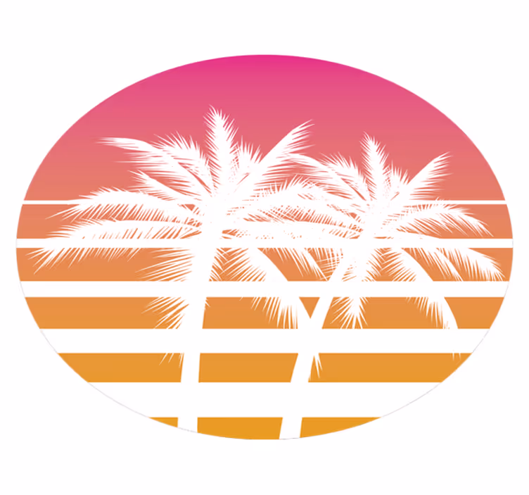 Solnedgang vintage landskap natur vinylteppe - Tenstickers