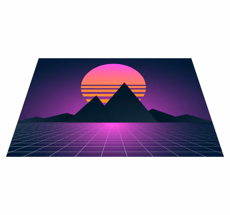 Vintage og retro sol moderne teppe - Tenstickers