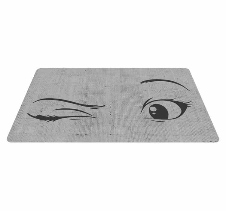 Kunstnerisk eyeliner skisse vinyl teppe ungdom - Tenstickers