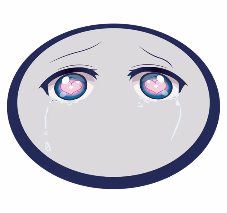 Gråter anime øyne ungdoms vinyl teppe - Tenstickers