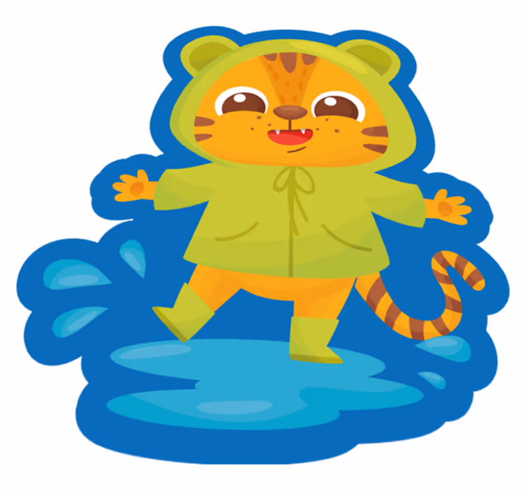 Tegneserie tigerfigur vinyl teppe spedbarn - Tenstickers