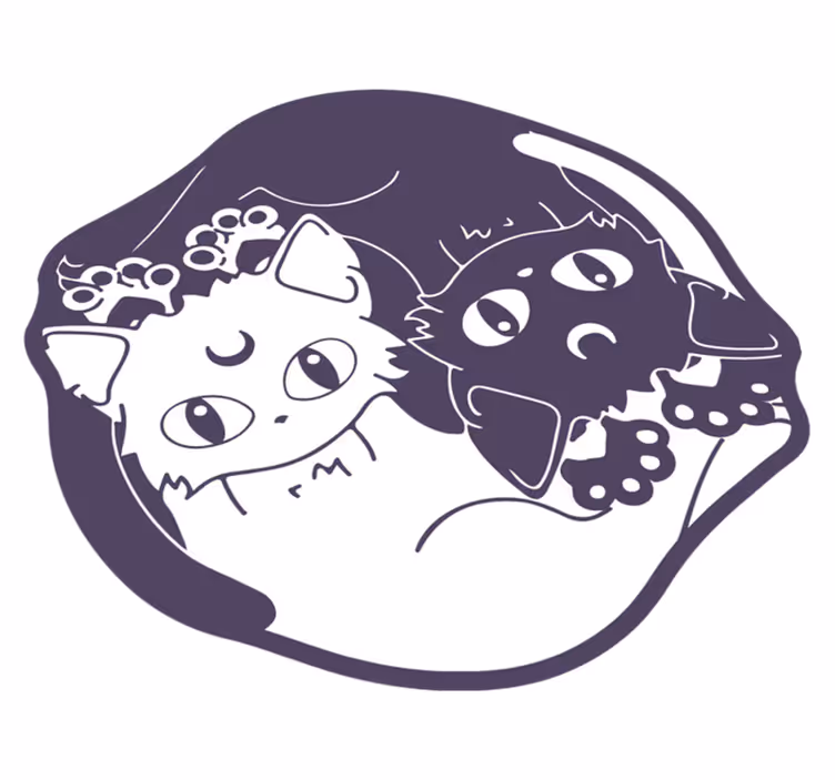 Leken katteduo vinyl teppe spedbarn - Tenstickers