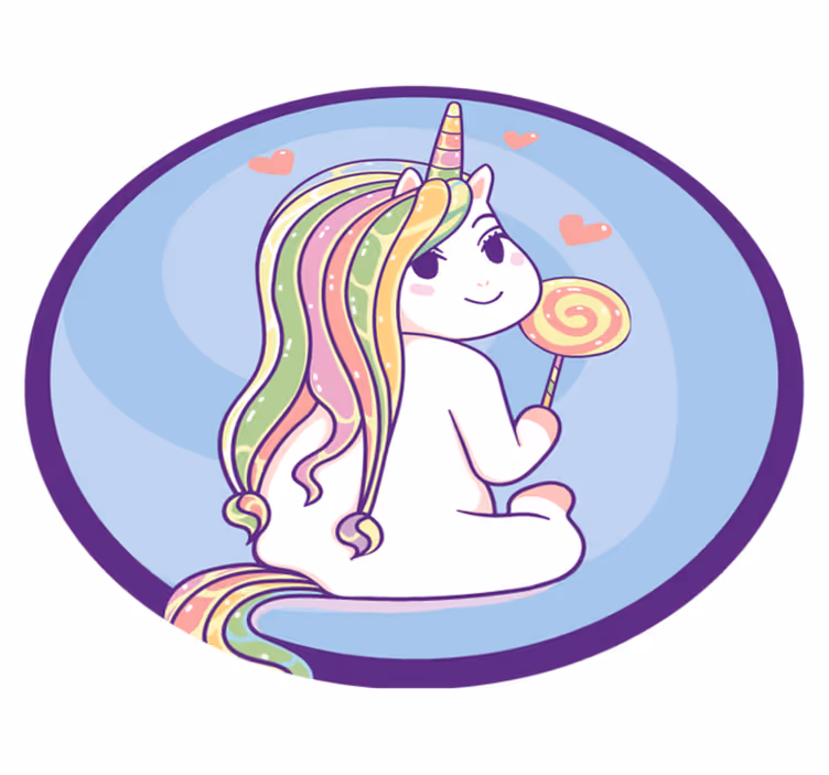 Anime unicorn animal vinylteppe - Tenstickers