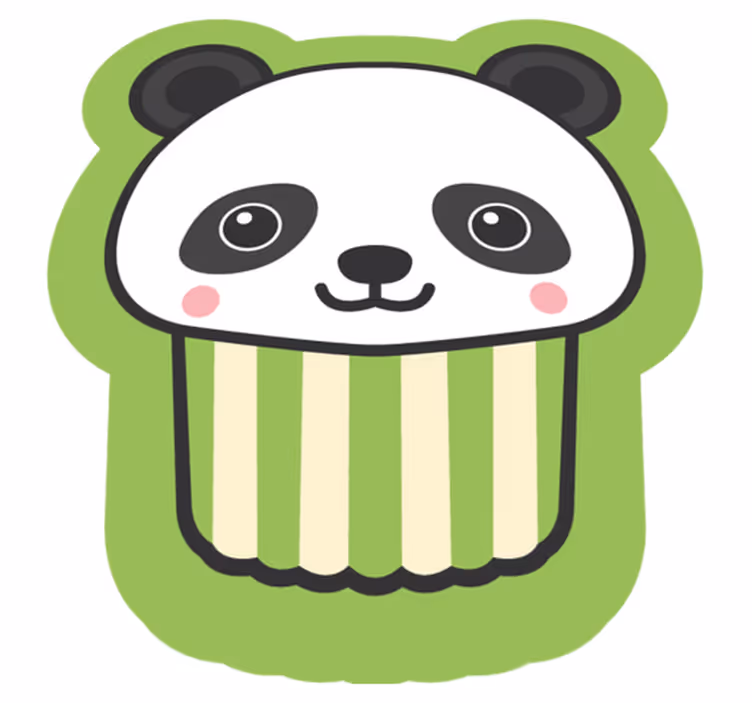 Anime lykkelig panda dyreteppe - Tenstickers