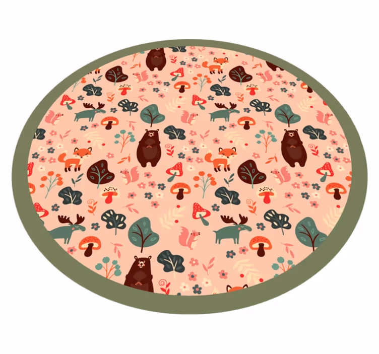 Skogdyr Vinyl teppe flere barn - Tenstickers