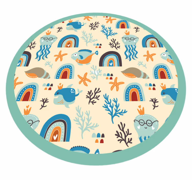 Spilletid i havet vinyl teppe spedbarn - Tenstickers