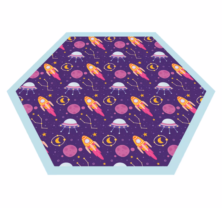 Verdensrommet doodles star vinylteppe - Tenstickers