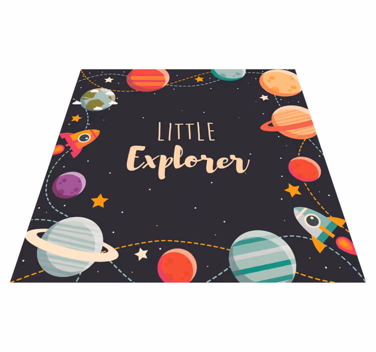 Tilpassede verdensrommet explorers barn vinylteppe - Tenstickers