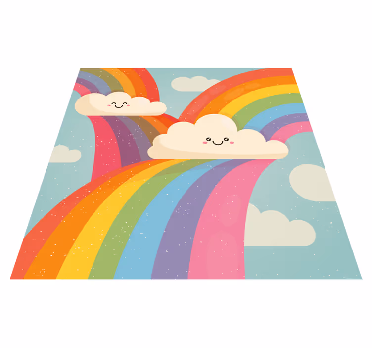 Regnbue i skyer vinyl vinylteppe - Tenstickers