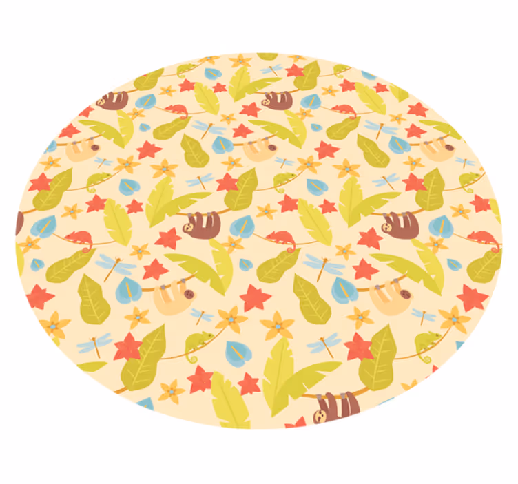 Høsten critters sirkulær Vinyl teppe flere barn - Tenstickers