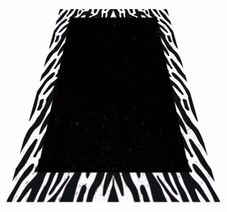 Monokrom sebra vinyl teppe dyreavtrykk - Tenstickers