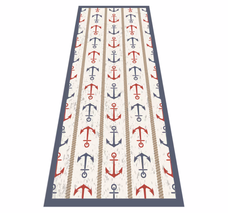 Nautisk ankermønster vinyl teppe minimalistisk - Tenstickers