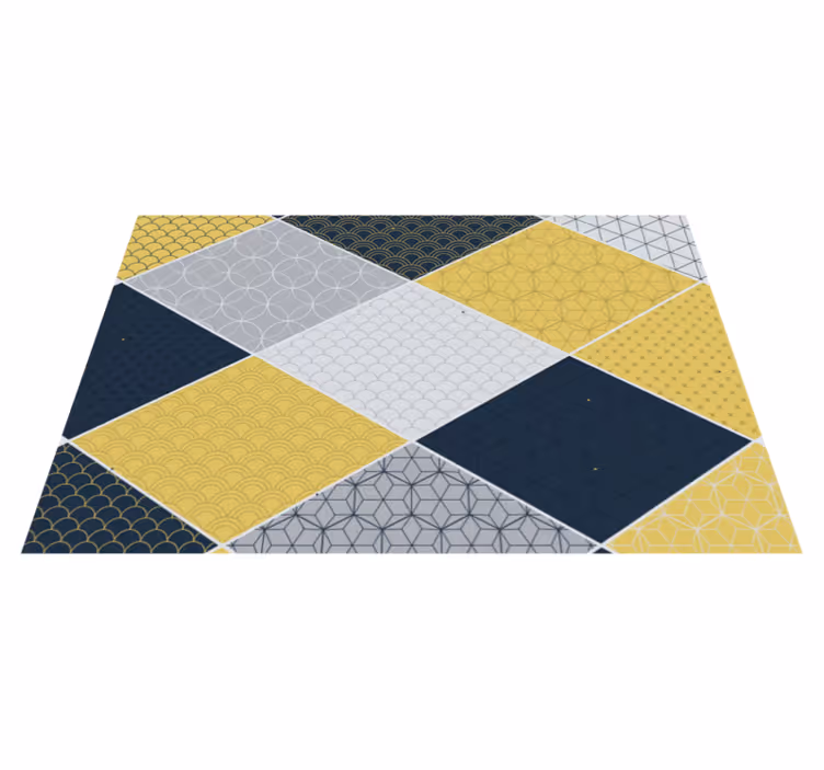 Gule mønstrede linjer geometriske vinyltepper - Tenstickers