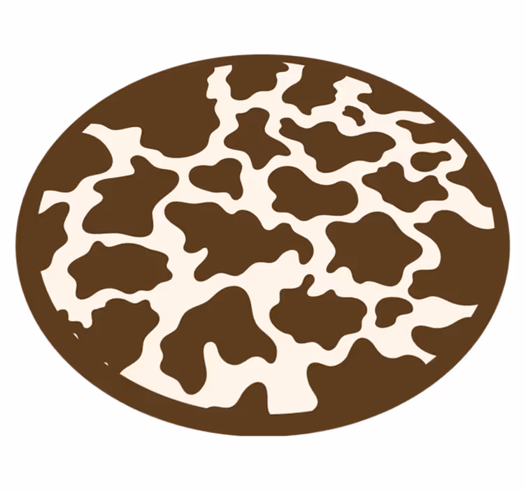Brun ku dyretrykk vinylteppe - Tenstickers