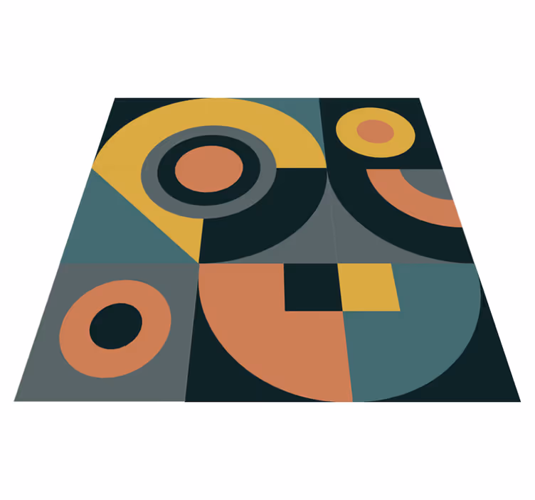 Komposisjon av geometriske former vinyl teppe geometrisk - Tenstickers