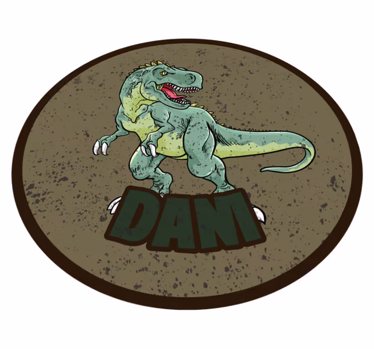 Tilpasset dinosaur vinyl teppe med navn - Tenstickers