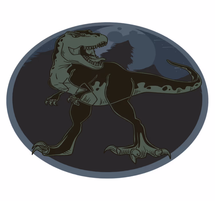Dinosaur illustrasjon vinyl teppe dyr - Tenstickers