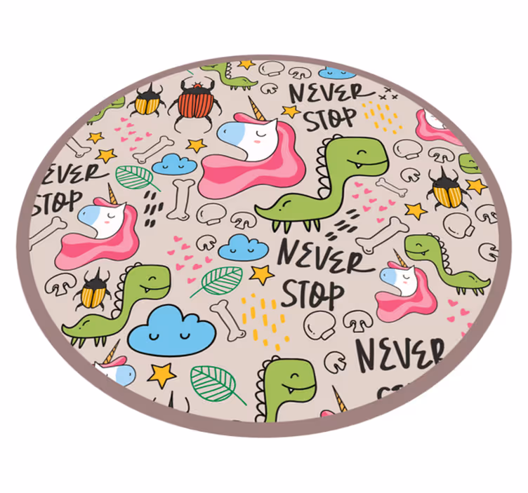 Leken enhjørning design vinyl teppe spedbarn - Tenstickers