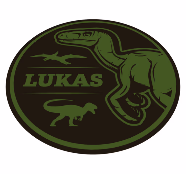 Dinosaur raptor med tekst dyreteppe - Tenstickers