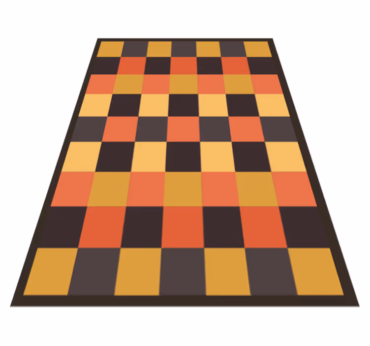 Geometrisk sjakkbrett vinyl teppe geometrisk - Tenstickers