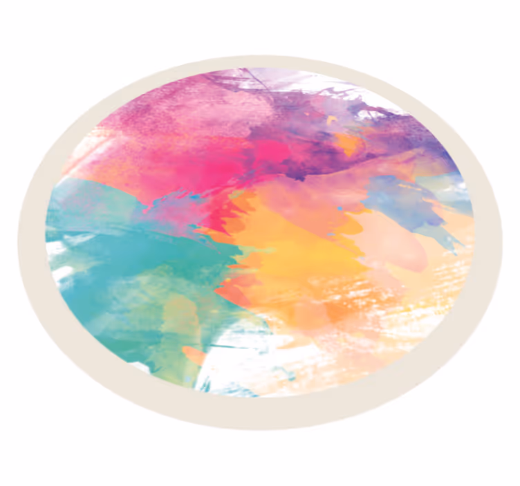Abstrakt fargerikt design moderne teppe - Tenstickers