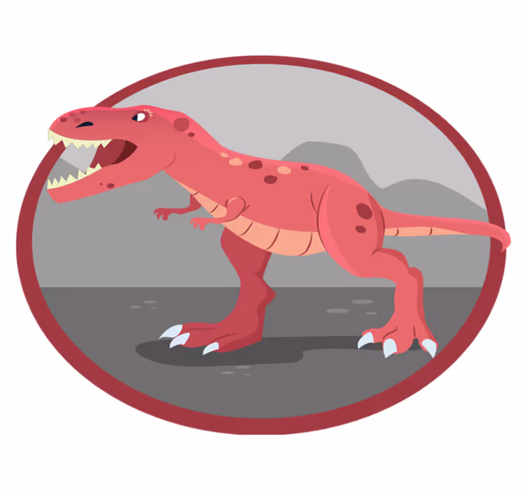 Rødt dinosaurbrøl 3d vinylteppe - Tenstickers
