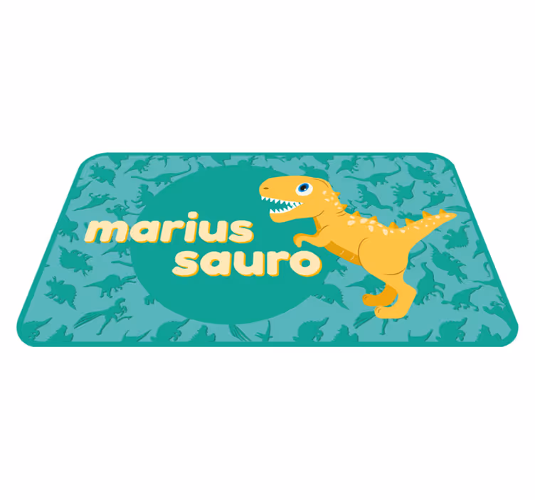 T-rex på blå bakgrunn personlig matte - Tenstickers