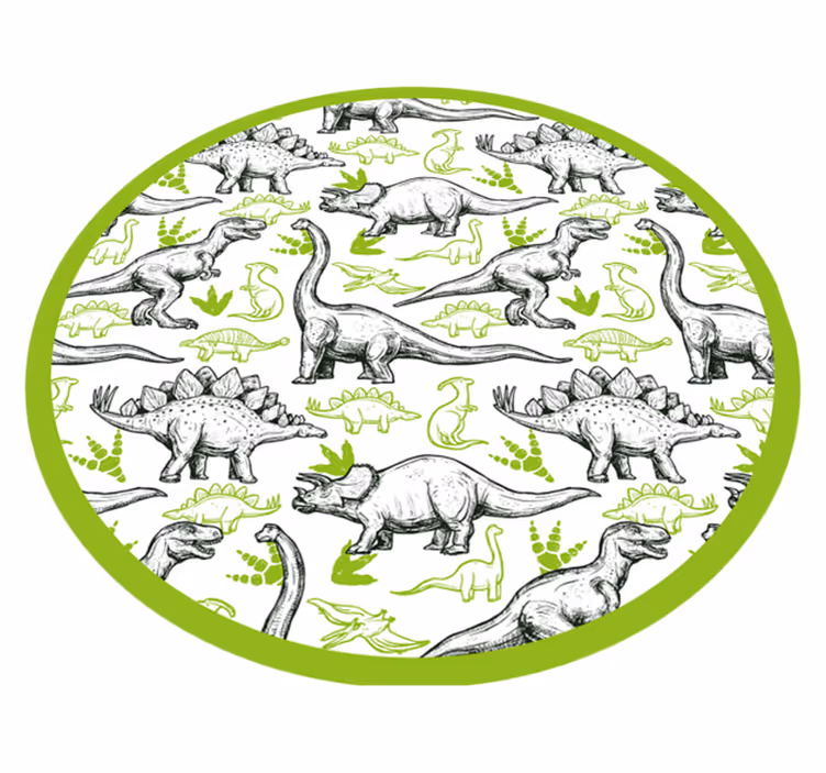 To farger, doodle, dinosaur, trykk, animal teppe - Tenstickers