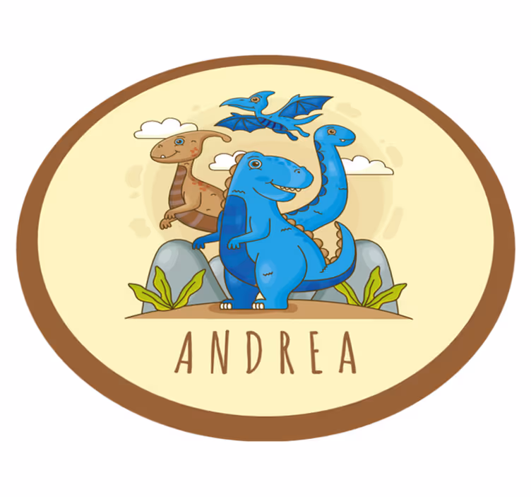 Dinosaurverden med navn personlig matte - Tenstickers