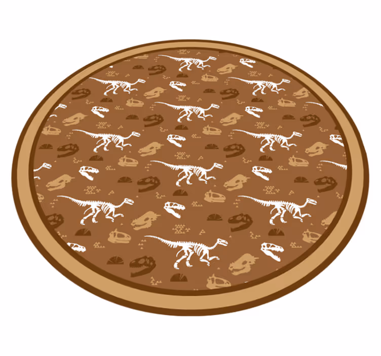 Dinosaur skjeletter mønster dyreteppe - Tenstickers