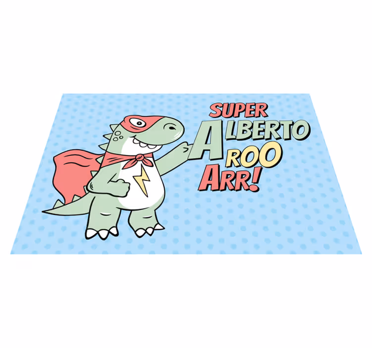 Superhelt dinosaur Vinyl teppe flere barn - Tenstickers