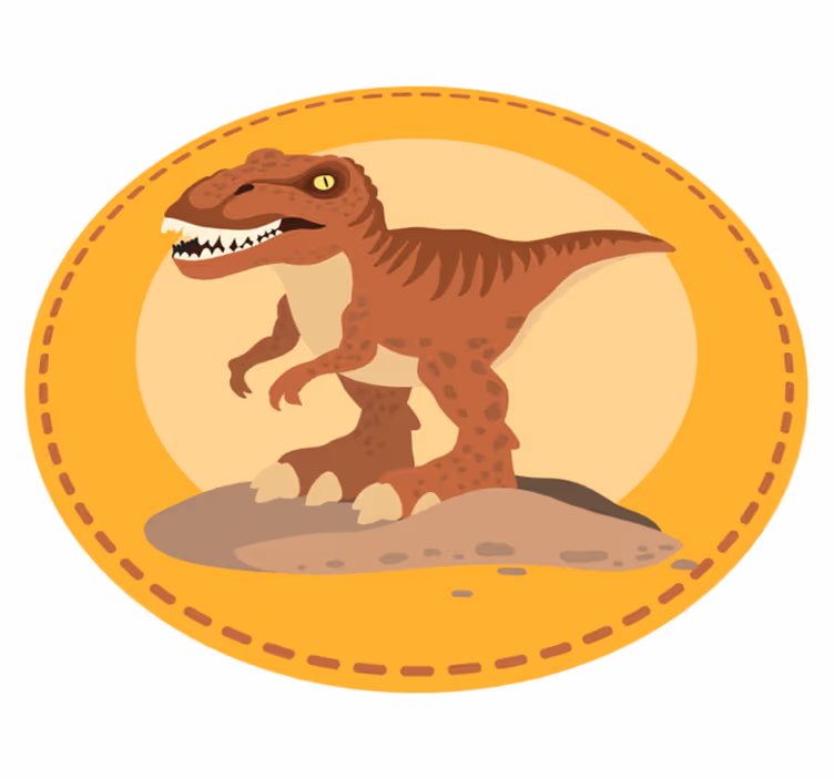 Oransje dinosaur bakgrunn dyr teppe - Tenstickers