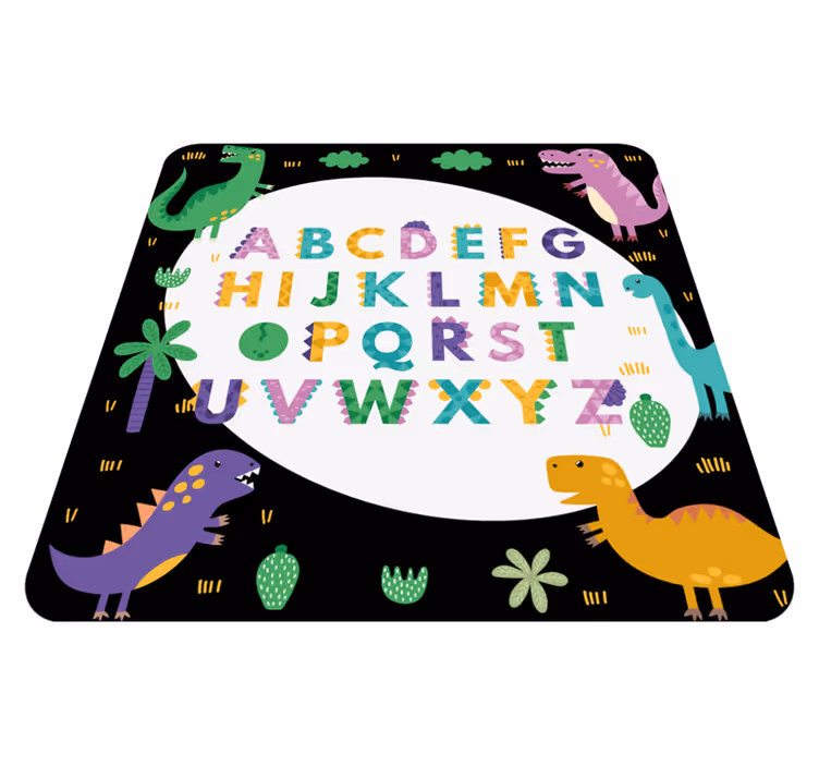 Dinosaurer med alfabet vinyl alfabet teppe - Tenstickers