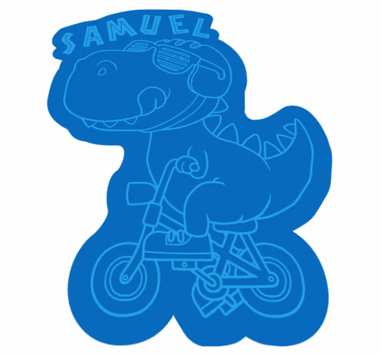 Tilpassbar dino vinyl teppe med navn - Tenstickers