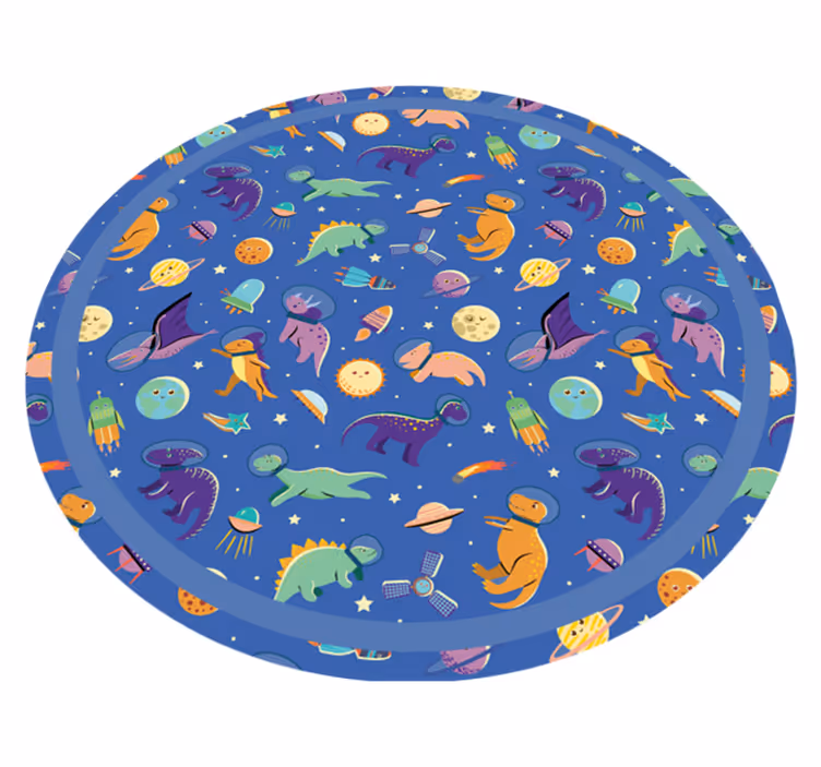 Plass dinosaur runde vinyl teppe spedbarn - Tenstickers