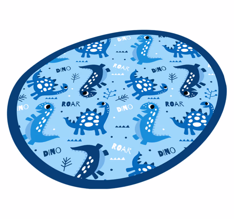 Blå dinosaurer brøl og dino vinylteppe - Tenstickers