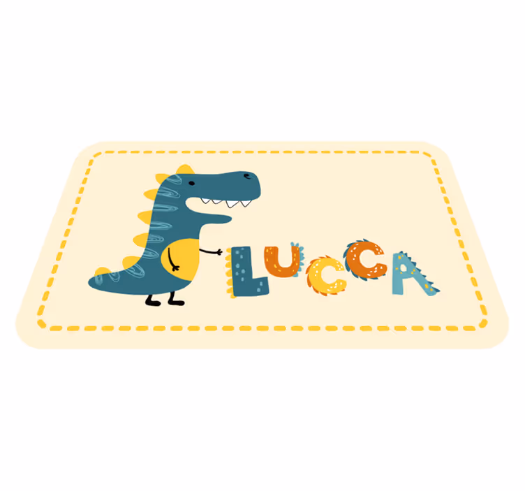 Lykkelig dinosaur med personlig navneteppe - Tenstickers