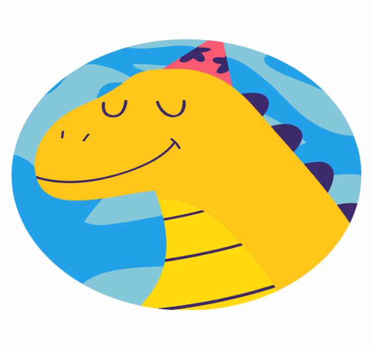 Dinosaur, leking, på, blå bakgrunn, animal, rug - Tenstickers